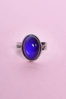 Bague d'humeur en argent avec taille réglable, bijou d'humeur avec couleurs à température ajustable