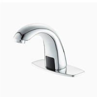 Robinet de lavabo sans contact à détection infrarouge en laiton chromé, à poser sur le comptoir, pour hôtels et toilettes publiques, économie d'eau, certifié CE ISO9001