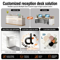 Comptoir d'accueil d'entreprise, comptoir de caisse, comptoir de bar, bureau, panneau MDF peint, pour hôtel, magasin de vêtements, salon de thé, salon de beauté