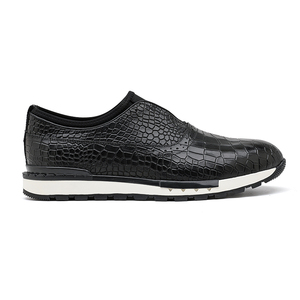 Chaussures décontractées pour hommes de conception italienne de luxe, respirantes, en cuir de vache véritable, baskets habillées - Product Image 3