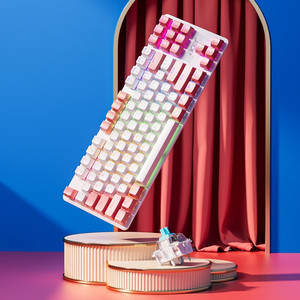<span class=keywords><strong>Clavier</strong></span> de jeu personnalisé 87 touches avec fil et sans fil RVB rétroéclairé pour PC Opération arc-en-ciel standard mécanique bon marché - Product Image 3