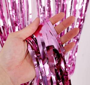 Cortinas con flecos <span class=keywords><strong>de</strong></span> lámina <span class=keywords><strong>de</strong></span> oropel metálico multicolor 1x2m más baratas al por mayor decoraciones para fiestas <span class=keywords><strong>de</strong></span> cumpleaños serpentinas telón <span class=keywords><strong>de</strong></span> fondo - Product Image 6