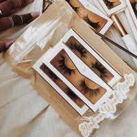 Caja de papel personalizada hecha a mano para pestañas, caja de papel para pestañas de visón falso, color dorado y rosa