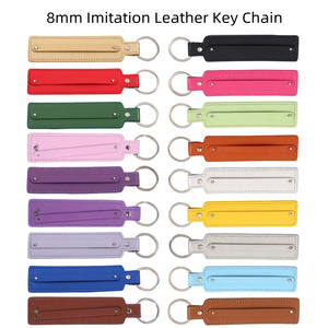 Llavero de cuero PU con cadena para bolso, 15 cm, letras DIY, cinturón, regalos de cumpleaños, San Valentín, Navidad, dijes deslizantes de 8 mm, llavero deslizante - Product Image 1