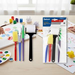 Set di rulli e spazzole in spugna da 4 pezzi per progetti di pittura e artigianato per creatività e immaginazione - Product Image 3
