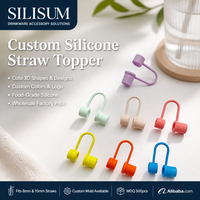 Bouchons de paille en silicone personnalisés, couleur unie, écologiques, certifiés qualité alimentaire, pour la protection des pailles et des gobelets