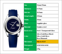 Concevez vos propres cadrans de montre personnalisés en acier inoxydable 316L avec verre saphir, résistants à l'eau, de luxe, pour affaires, Miyota 8215