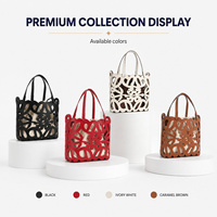 Sac fourre-tout pour femme en cuir découpé au laser, sac à main à cordon, pochette en toile, bandoulière réglable, 4 couleurs, vente en gros, personnalisation OEM, usine