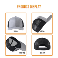 Gorra de béisbol moderna estilo techwear, apta para cabezas grandes, con bordado profesional, parte trasera de malla transpirable, tipo trucker con botón y cierre snapback