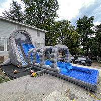 Parc aquatique gonflable extérieur avec toboggan aquatique et piscine pour enfants et adultes
