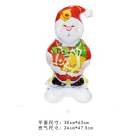 Ballons en aluminium autoportants de Noël (Père Noël, Bonhomme de neige, Arbre, Homme en pain d'épices, Voiture) – Conformes EN71 ASTM – Décoration de jardin et de fête