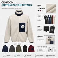 Veste en polaire Sherpa épaisse et chaude pour homme, style Teddy Bear, avec col montant et logo frontal, idéale pour l'hiver