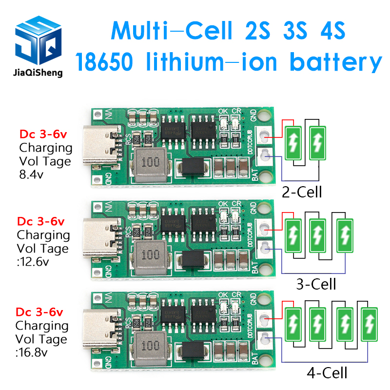 Multi-cell Type-C Lipo Charger - 7.4V to 18650 Batteries