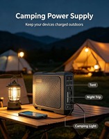 Centrale Électrique Portable LiFePO4, Batterie Externe, UPS pour la Pêche, Mince, pour Extérieur et Bureau, 76,8 Wh, Sortie AC/DC 110V/220V, ABS Universel Pur