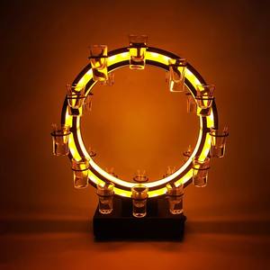 Étagère flottante LED rechargeable avec logo personnalisé VIP, support de vêtements pliable, métal poli, portable, 5 étagères, auto-adhésif - Product Image 4