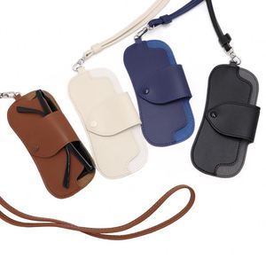 Popular PU Leather Sunglasses Case Durable Simple Style Eyeglasses Pouch Portable Travel Necklace Glasses Bag Welcome <b>Gifts</b> - Product Image 4