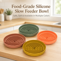 Gamelle pour chien en silicone de qualité alimentaire la plus vendue avec tapis de léchage à ventouse pour une alimentation lente, prévient l'étouffement et favorise une ingestion plus décontractée