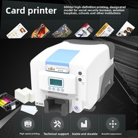 Impresora de Tarjetas de Identificación de Doble Cara Dearcard, Impresión Económica de Tarjetas de Plástico PVC con Bandeja de Tinta para Tarjetas de Membresía y Credenciales Empresariales