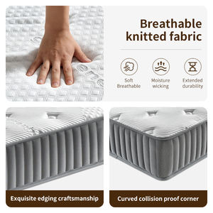 Colchón de Muelles Ensacados Individuales Silencioso y Duradero Tamaño King Queen, Tejido de Punto de 380g/m para Hospital, Cama Acolchada Suave y Cómoda - Product Image 2