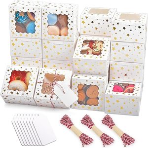 Cajas para Galletas Navideñas con Ventana, Cajas Blancas de Panadería para Galletas, Cajas para Regalos, Cajas para Pastelería, para Regalar, Cubiertas de Chocolate - Product Image 1