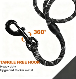 Comforting Pet Leashes 8mm Reflective Threads Rope Webbing Non Tangle <b>Dog</b> Leash Bulk Small Large <b>Dogs</b> Black Walking Training - Product Image 6