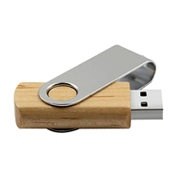 Clé USB pivotante en bois et métal, design rotatif, gravure au laser, logo personnalisé, clé USB pour cadeaux d'entreprise