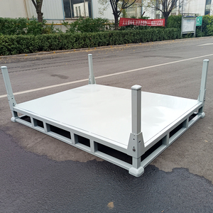 חובה כבדה מתקפל Q235 אחסון stackable מתלה פלדה תעשייתי כבד פלדה ממתכת מיכל משטחים - Product Image 2