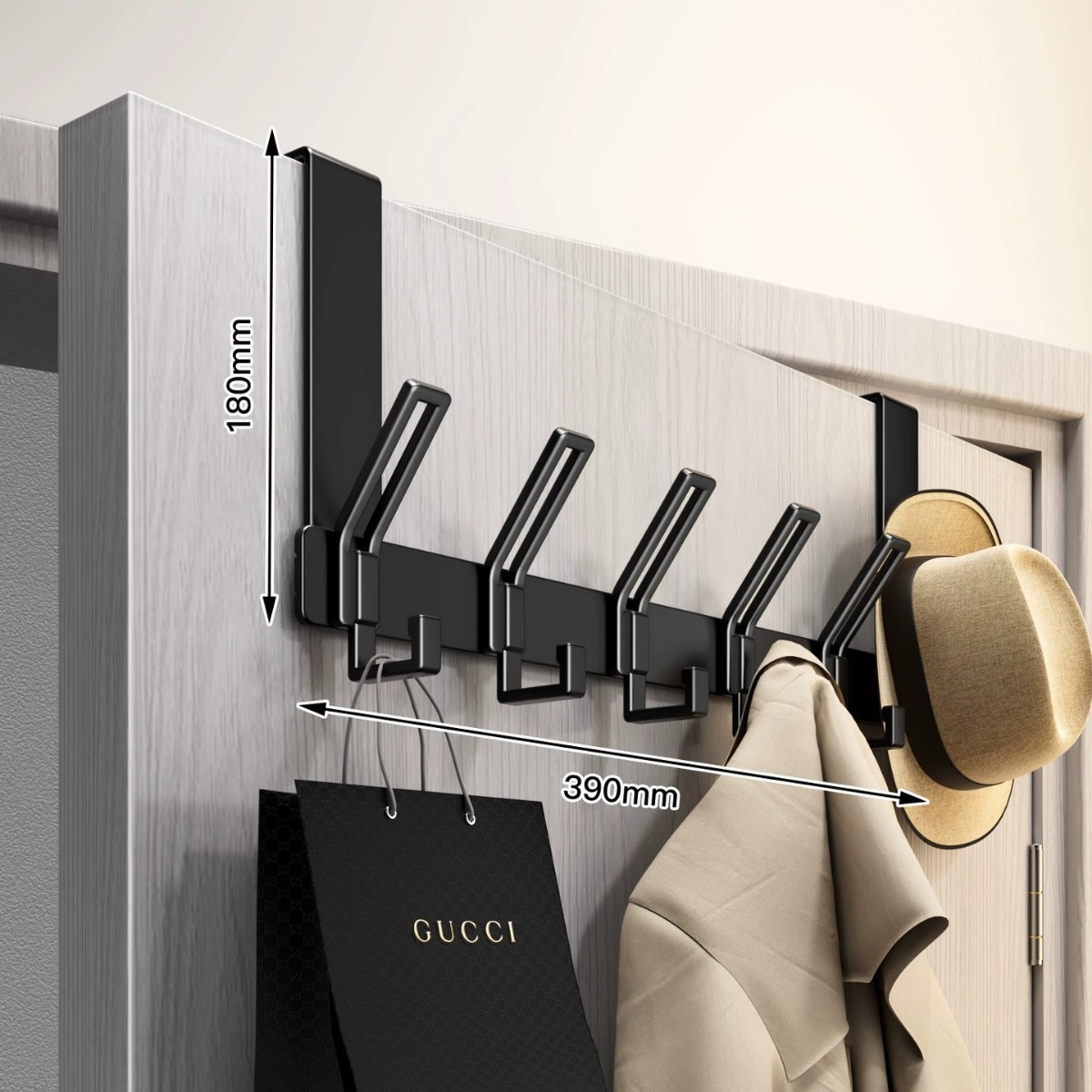 Black 6-hook design - [Arm length 18cm]