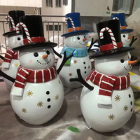 Vente d'usine - Bonhomme de neige grandeur nature en fibre de verre pour extérieur, décoration de Noël, grand bonhomme de neige pour événements