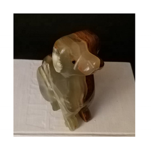 Estatuilla de perro de ónix de dos caras, obra de arte de piedra tallada de excelente calidad disponible en Pakistán, diseño de animales con estilo - Product Image 5