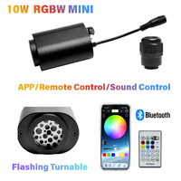 Kit de plafonnier Starlight 10W RGBW, kit d'éclairage à fibres optiques scintillantes, 600 étoiles, télécommande musicale, lumière ambiante intérieure pour voiture, camion, toit