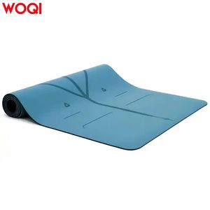 Tapis de yoga Woqi 6 mm d'épaisseur, TPE antidérapant, rectangulaire, bleu marine, pour la gym à domicile, la gymnastique et le remodelage corporel - Product Image 5
