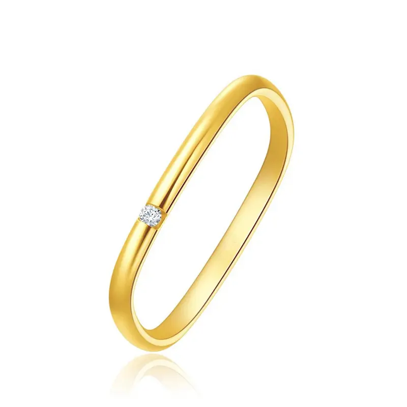 Шарма классический простой дизайн женские квадратный пара кольцо с бриллиантом прекрасными камнями из 14-каратного золота с титаниевое стальное кольцо