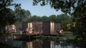 Nuevo al aire libre 40 pies playa prefabricada Homestay Apple Cabin cápsula <span class=keywords><strong>casa</strong></span> cabaña de manzana - Product Image 3