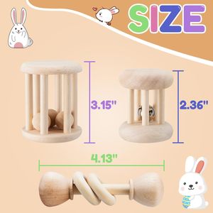 ของเล่นไม้แท้สำหรับสัตว์เลี้ยง 3 ชิ้น ขายส่ง รับผลิตแบบ OEM ODM พร้อมสกรีนโลโก้ ปลอดภัยสำหรับกระต่าย หนูตะเภา แฮมสเตอร์ ใช้ได้ทั้งในบ้านและนอกบ้าน - Product Image 4