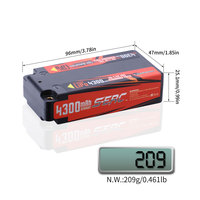 بطارية ليثيوم بوليمر SUNPADOW 7.4 فولت 2S قصيرة 4300 مللي أمبير 70C بغلاف صلب 4 مم 500 دورة للمركبات التي تعمل بالتحكم عن بعد (RC) سيارات، شاحنات، تراجي، قوارب، دبابات، باجي