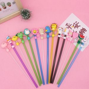 หลอดฟางทำจากยางพีวีซีเกรดอาหารน่ารักโลโก้ออกแบบได้ตามต้องการ - Product Image 2