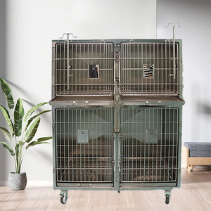 CH 304 acier inoxydable fer pliable chien chenil haute qualité luxe moderne sécurisé Durable résistant à l'eau plateau en plastique Simple - Product Image 3