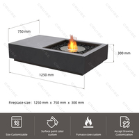 Crucero madera/gas/atomización/electrónica/alcohol muebles de exterior mesa para Patio 1250-750-300mm chimenea independiente fogata