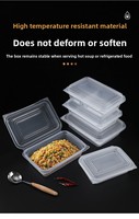 Boîte à lunch jetable à double compartiment avec couvercle rabattable, exclusivité supermarché, en PP haute transparence, conteneur à emporter anti-fuite