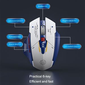 Vente en gros Nouveau design <span class=keywords><strong>Inphic</strong></span> F9 Mecha 2400DPI Souris de jeu sans fil rechargeable 2.4G Souris de jeu de bureau de charge - Product Image 3