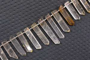 ลูกปัดดินสอเจียระไน20ชิ้นสำหรับทำเครื่องประดับอัญมณีบุษราคัมธรรมชาติ1เส้น - Product Image 2