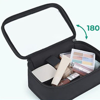 Pochette cosmétique avec fenêtre transparente, résistante à l'eau, en plastique durable, pour les essentiels de toilette, sac de rangement cosmétique de voyage