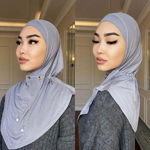 Sharut-Turbante Khimar para Mujer, Hijab Instantáneo Malasio Listo para Usar, Cadena de Metal, Corbata Musulmana Premium Kerudung, <span class=keywords><strong>Bergo</strong></span> - Product Image 2