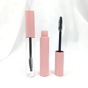 10毫升透明睫毛管粉红色空化妆品容器瓶塑料睫毛膏管带魔杖自有标签