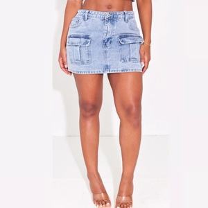 Nuevo Diseño, Conjunto de Falda y Camisa Vaquera de Cintura Alta para Mujer, Ajustada, con Bordado y Patrón Personalizado, Top Sexy - Product Image 2