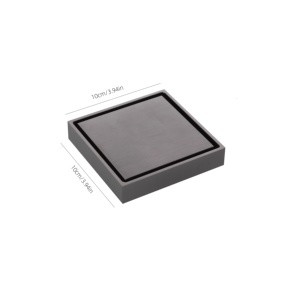 Siphon de sol carré invisible en acier inoxydable SUS304, finition bronze brossé, 10 cm, grand débit, anti-odeur, à encastrer sous <span class=keywords><strong>carrelage</strong></span>, pour salle de bain et cuisine modernes, extérieur - Product Image 3