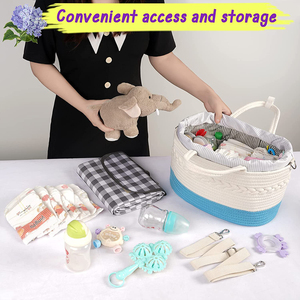 KUYUE Panier de rangement pour couches de bébé, sac de maman, organisateur de produits pour bébé en coton pliable, taille personnalisée 0.8 - Product Image 5