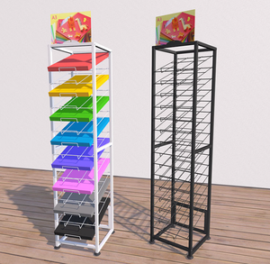Factory Custom Metal <strong>A3</strong> <strong>Paper</strong> Display Stand Magazine <strong>Storage</strong> Rack Poster Picture Shelf Library Comic Books Display Rack - Product Image 2