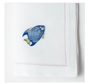 Vente en gros de serviettes de table à manger de luxe faites à la main en coton motifs de broderie florale lin personnalisé pour les mariages - Product Image 4